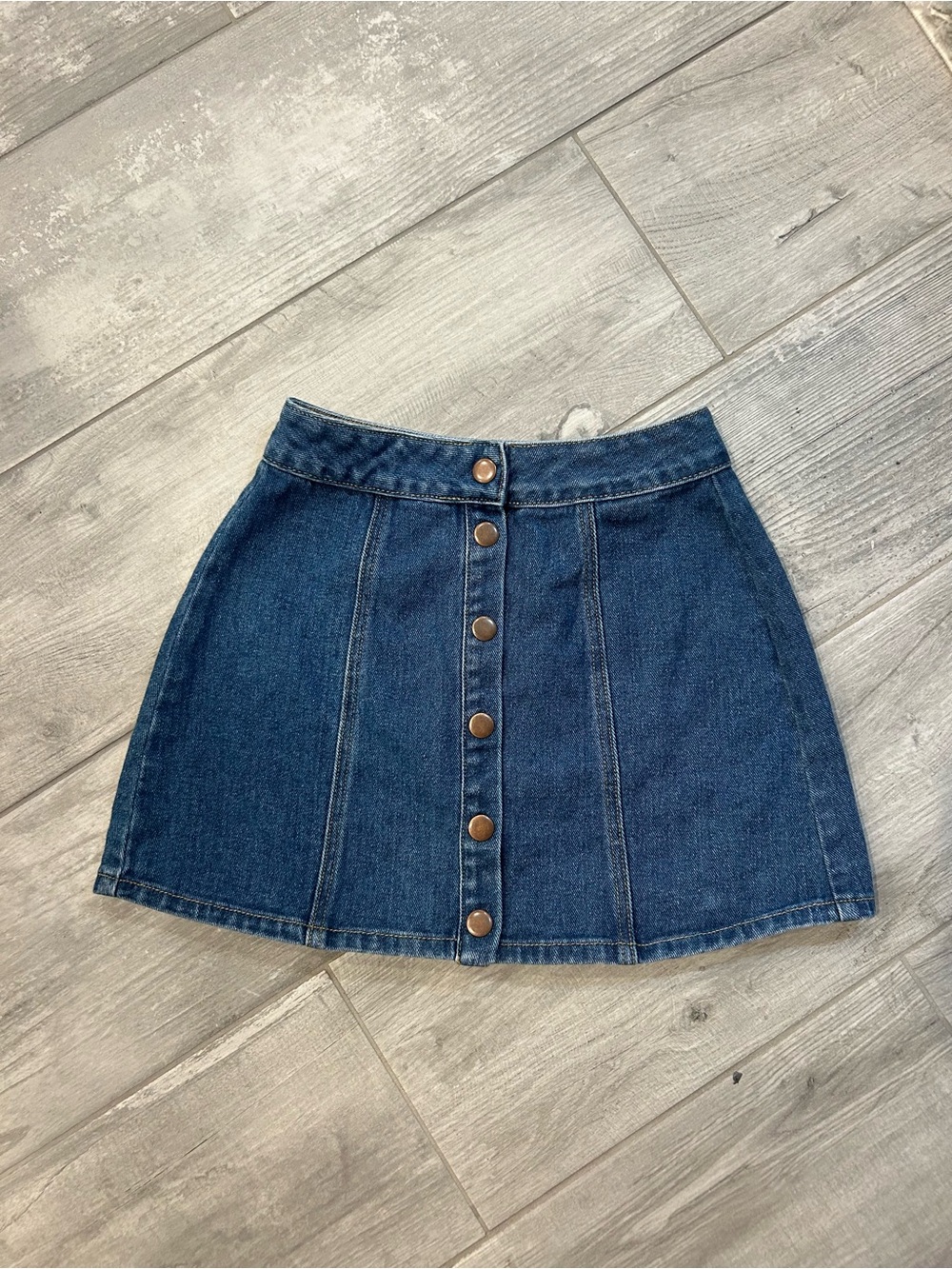 Melville Women’s Button-Front Dark Blue Denim Mini Skirt - size 24